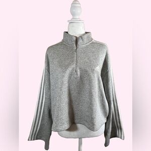 NWT Womens Adidas Essentials 3-Stripes Fleece Quarter Zip Sweatshirt